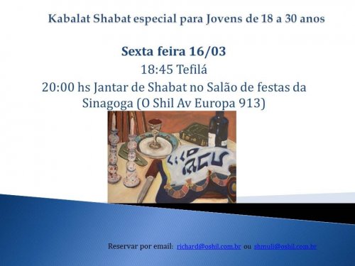 Shabaton Especial para Jovens de 18 a 30 anos em O Shil