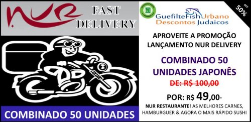 G.F.URBANO: NUR FAST DELIVERY: COMBINADO JAPONÊS 50 UNIDADES COM 50% DE DESCONTO! QUANTIDADES LIMITADAS!