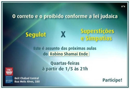 Supertições e Simpatias VERSUS Segulot no Judaísmo