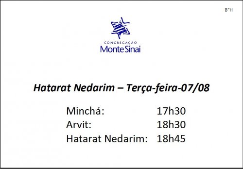 Sefaradim: Primeira Hatarat Nedarim, na Congregação Monte Sinai (Piaui)