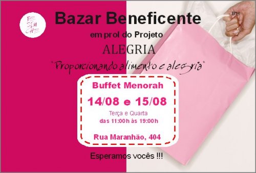 Besimche: Bazar Beneficente no Maison Menorá em Prol do Projeto Alegria