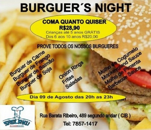 Shelanu Bistrô: Burguer´s Night Está de Volta!