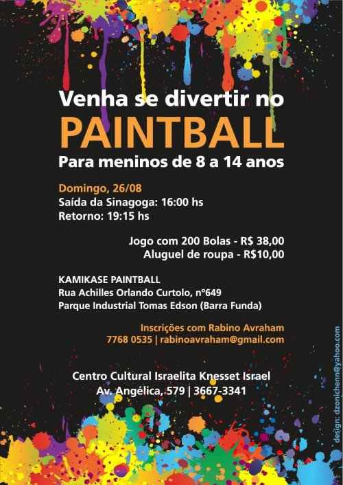 Knesset Israel: Paintball para Meninos de 8 a 14 Anos