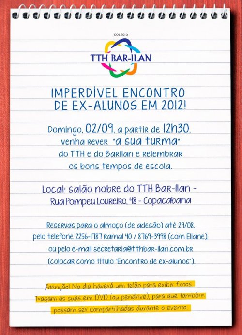 TT Bar-Ilan (RJ): Mega Encontro de Ex-Alunos