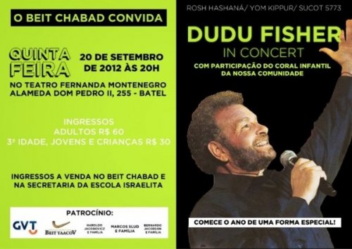 Show DUDU FISHER In Concert - Celebrando 30 Anos do Beit Chabad de Curitiba