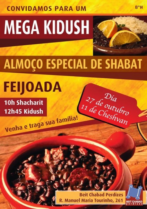 Mega Kidush no Almoço de Shabat em Perdizes