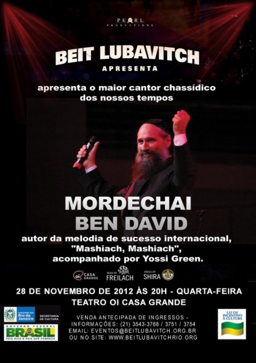 Mordechai Ben David em Show Inédito no Rio de Janeiro