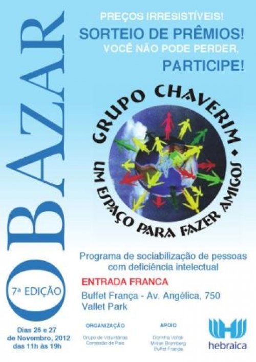 7o Bazar do Grupo Chaverim, no Buffet França