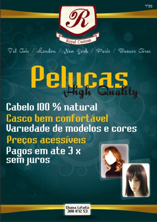 RESERVE A DATA: Perucas High Quality ROYAL CUSTOM 100% Natural - Melhores Preços em 3x Sem Juros - Dia 03/FEVEREIRO/2013