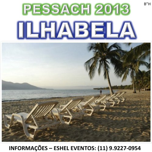 PESSACH 2013 KASHER EM ILHABELA :: CASAL + CRIANÇAS A PARTIR DE R$ 6.600