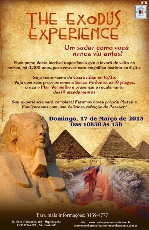 The Exodus Experience - Evento Pre Pessach no Centro Novo Horizonte