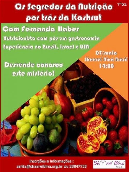 Shaarei Biná: "Os Segrdos da Nutrição por trás da Kashrut", com Fernanda Haber