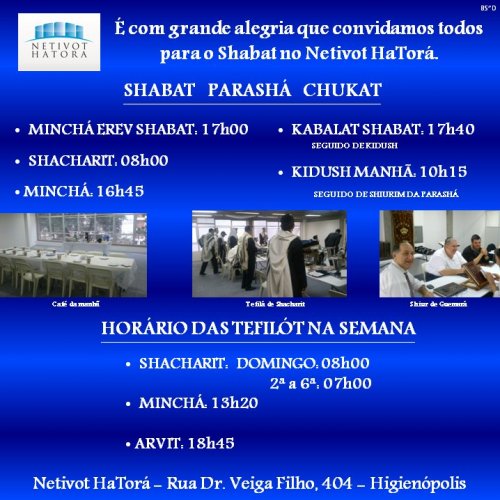 Netivot Hatorá: Programação Shabat Chukat 2013