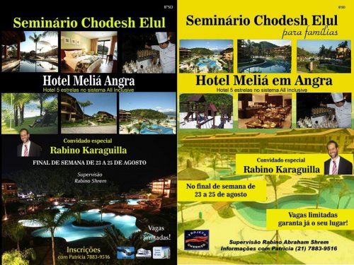 Seminario Chodesh Elul no Hotel Melia Angra com Rabinos Shrem e Karaguilla - 23 a 25 Agosto 2013