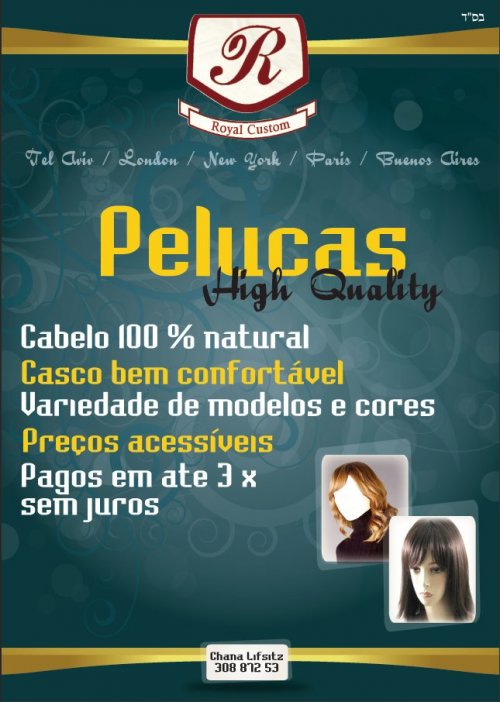 RESERVE A DATA: Perucas High Quality ROYAL CUSTOM 100% Natural - Melhores Preços em 3x Sem Juros - Dia 28 de Julho até 04 de Agosto de 2013