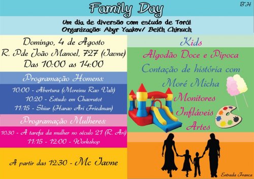 Kehilat Abir Yaacov (Beit Chinuch): Programação para toda a família, seguido de Mc Iavne