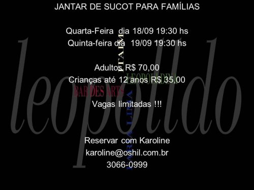 O Shil: Jantar de Sucot para Famílias by Leopolldo