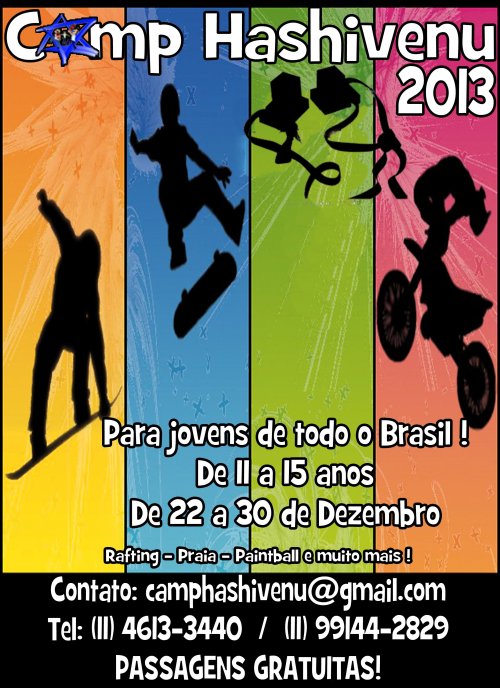 Camp Hashiveinu 2013 - Meninos de 11 a 15 Anos - 