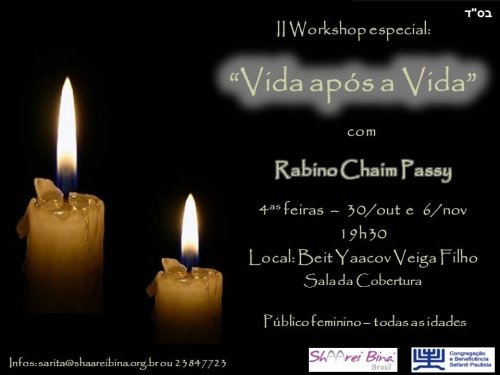 Midrashá Shaarei Biná e Sinagoga Beit Yaacov: II Workshop - Vida Após a Vida, com R. Passy