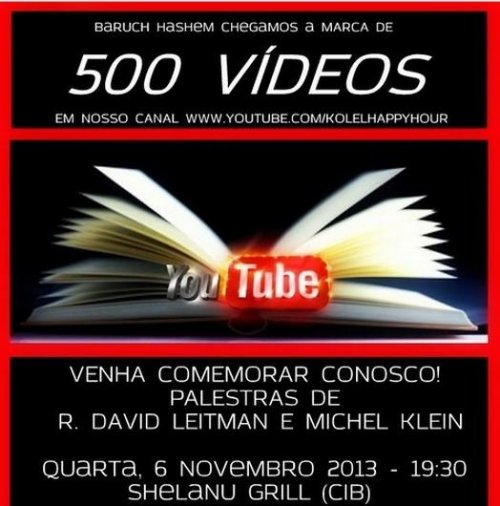 Kolel Rio Atinge 500 Videos de Shiurim no You Tube