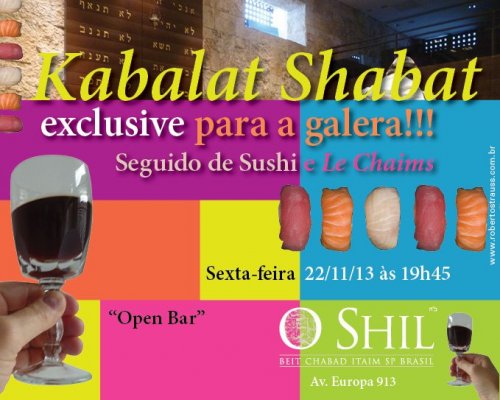 O Shil: Kabalat Shabat seguido de Sushi Bar para Jovens