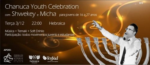 Chanuká com Shwekey, Micha, Temakis e Doces - Para Jovens de 16 a 27 anos