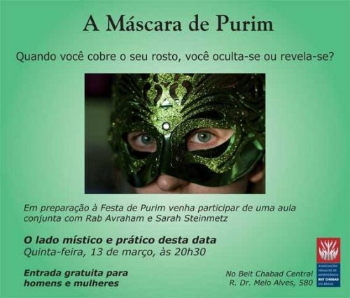 A Mascara de Purim - Palestra com R. Avraham e Sara Steinmetz