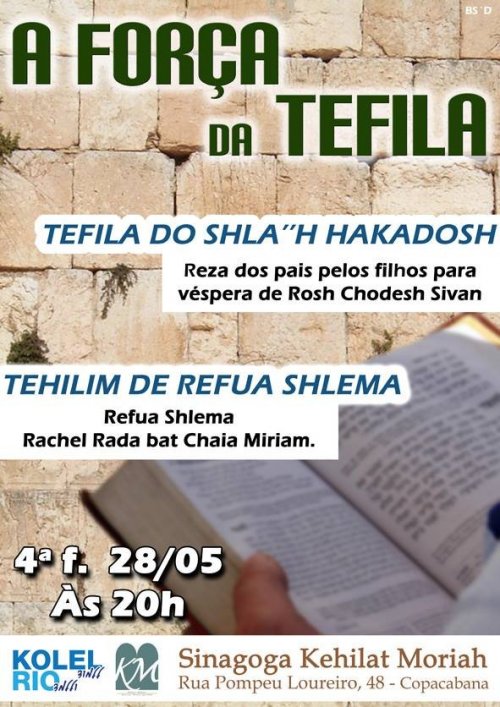 A Força da Tefilá, com Tehilim para Rachel Klein, no Kolel Happy Hour (RJ)