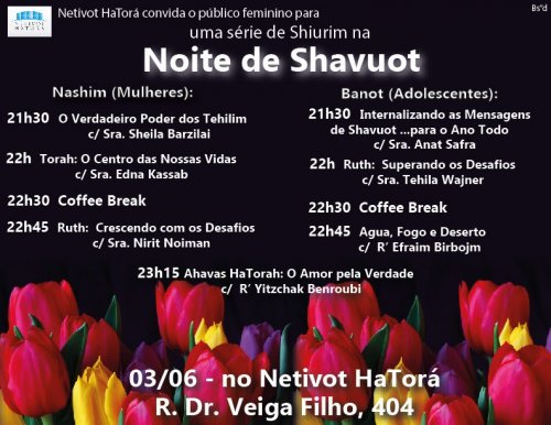 Programação de Shavuot para o Público Feminino no Netivot Hatorá