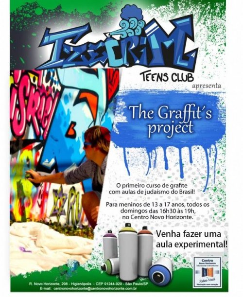 Curso de Grafitagem com Judaísmo para Meninos, no Centro Novo Horizonte