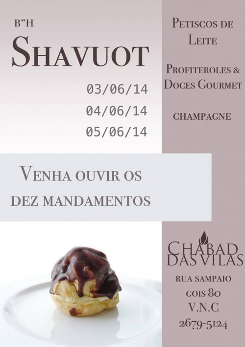 Programação de Shavuot do Chabad da Vilas