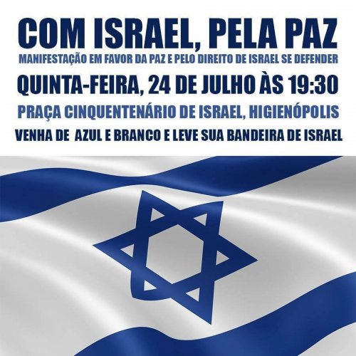 Comunidade Judaica de SP Promoverá Ato Pró-Israel