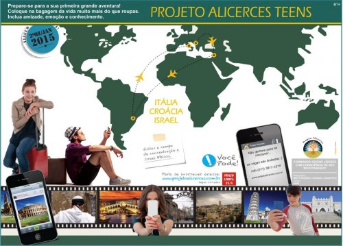 PERÍODO DE INSCRIÇÕES - PROJETO ALICERCES TEENS