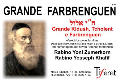 Grande Kidush e Farbrengen de Chai Elul, no Tiferet