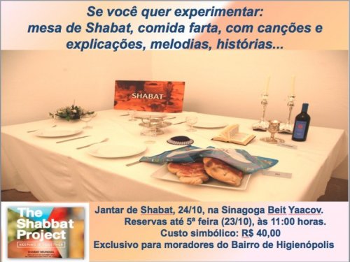 Shabat Mundial: Jantar Especial na Beit Yaacov