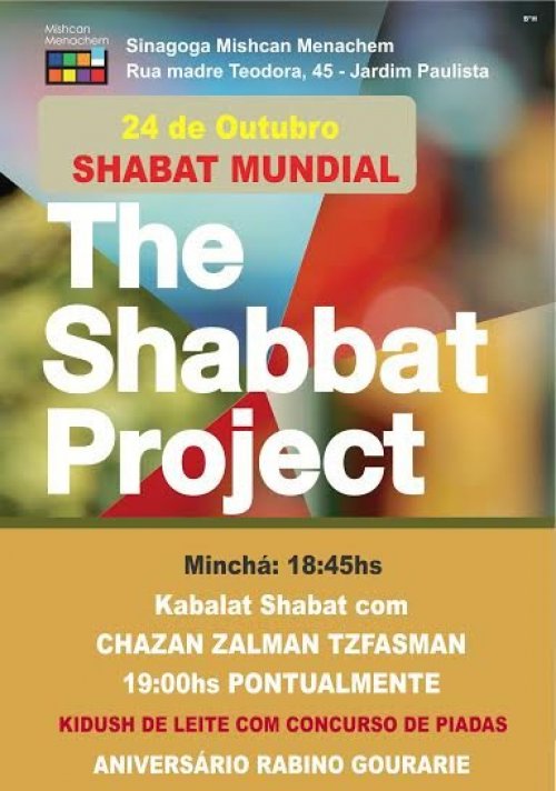 Shabat Mundial: Programação da Sinagoga Mishcan Menachem