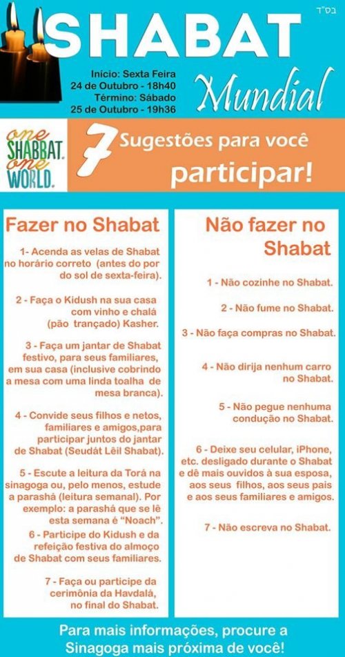 Check List - O que Fazer e o que Não Fazer no Shabat, by Beit Lubavitch Rio