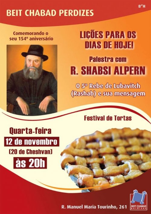 Lições para os Dias de Hoje - Palestra com R. Shabsi Alpern, no Beit Chabad de Perdizes