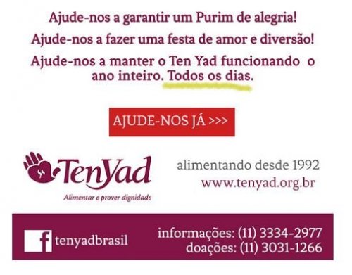 Ajude o Ten Yad a Proporcionar um Purim Alegre a seus Assistidos e Seja Sócio Nesta Grande Mitzvá