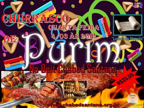 Grande Churrasco de Purim no Beit Chabad de Santana