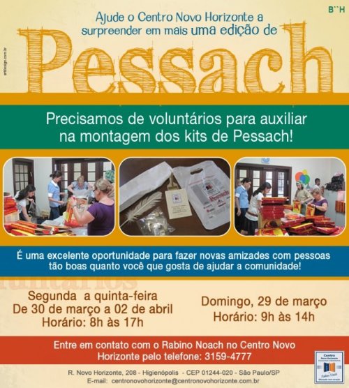 Montagem de Kits de Pessach no Centro Novo Horizonte