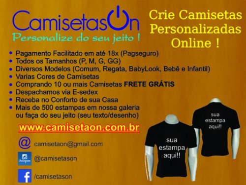 CAMISETASON - Camisetas Personalizadas do Seu Jeito para Eventos e Uniformes 