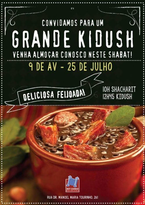 Kidush seguido de Feijoada no Beit Chabad de Perdizes