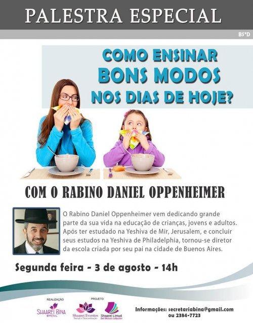 Palestra Especial com o R. Daniel Oppenheimer na Shaarei Biná