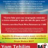 BAIT - Yom tehilim, seguido de Palestra com Advogada Trabalhista e Almoço