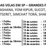 HORÁRIO DAS VELAS EM SAO PAULO – GRANDES FESTAS 2015 5776 - ROSH HASHANA, YOM KIPUR, SUCOT, SHMINI HATSERET, SIMCHAT TORÁ, SHABAT