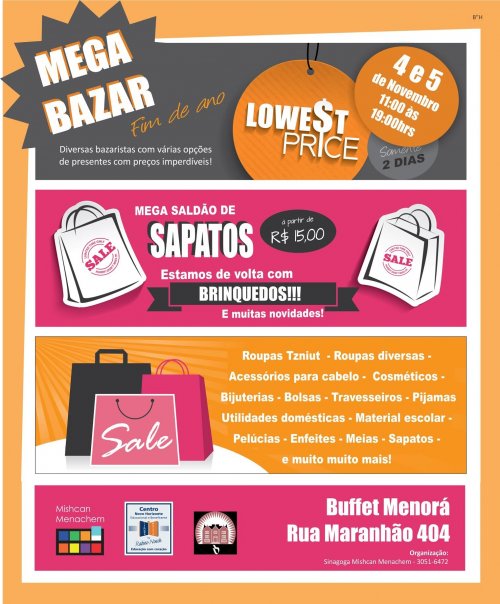 Mega Bazar de Fim de Ano com Ofertas Imperdíveis no Buffet Menorá