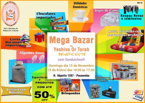 Mega Bazar Beneficente da Yeshivá Or Torah