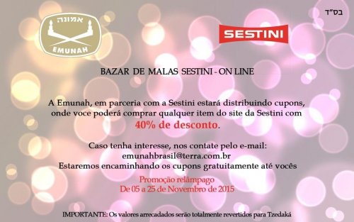 Bazar Virtual SESTINI em Prol da Emunah