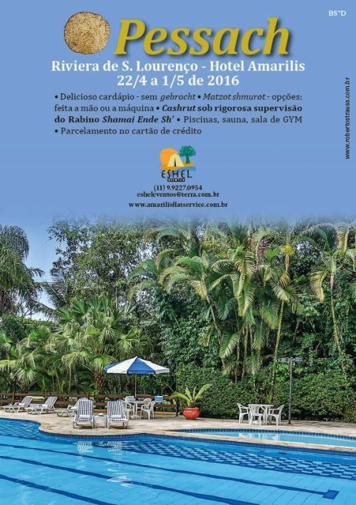 Pessach 2016 em Riviera de São Lourenço